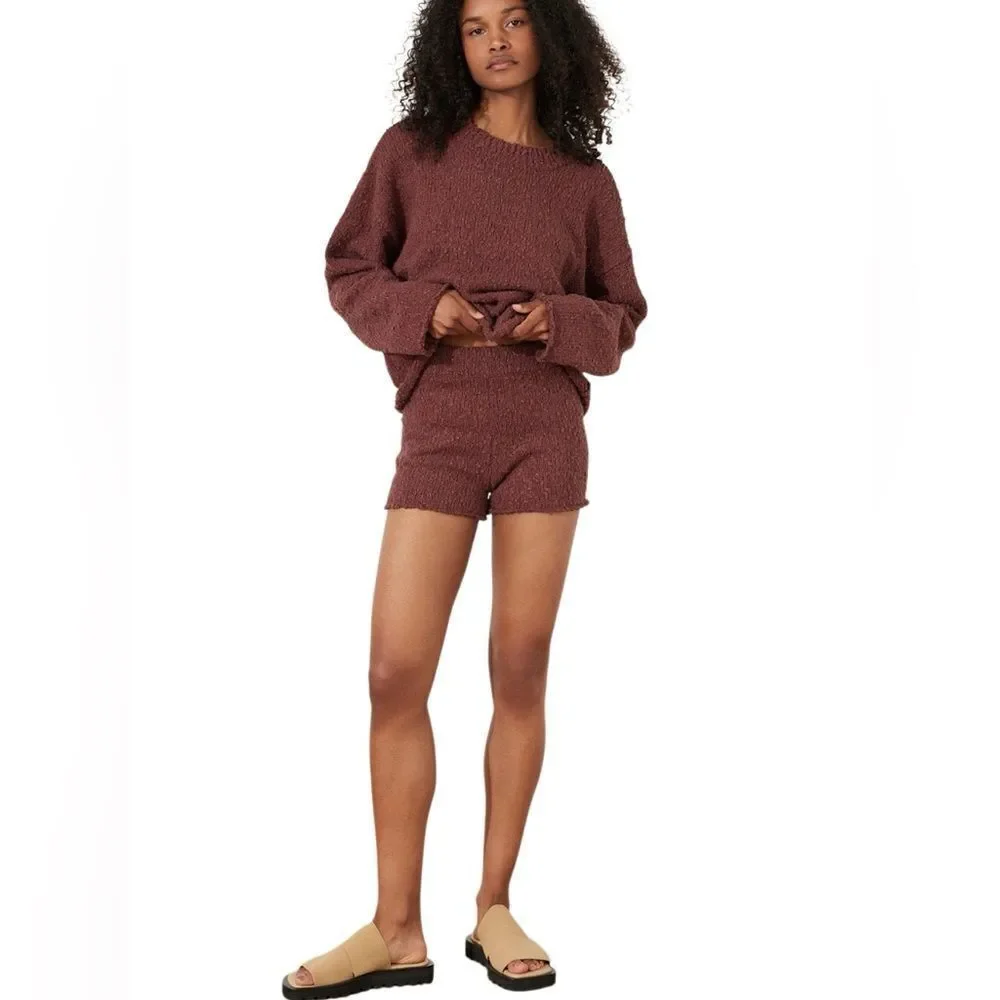 Zulu & Zephyr Plum Boucle Knit Short Size 0-2 (NWT)